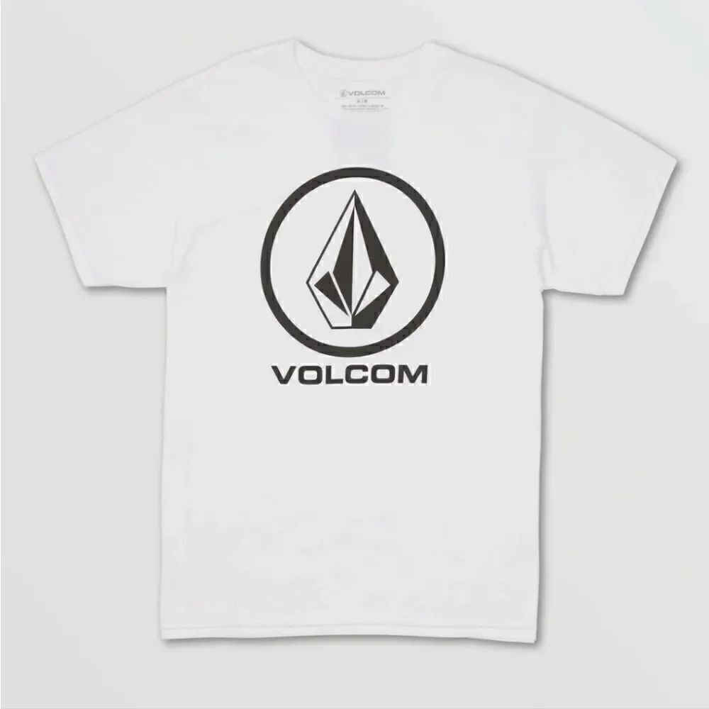 Volcom Logo White SS Circle Tee SZ Large